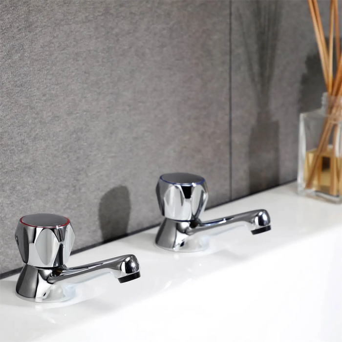 Talisker Classic Bath Pillar Taps - Chrome