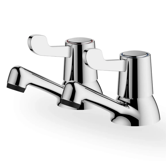 Talisker Lever Bath Pillar Taps - Chrome