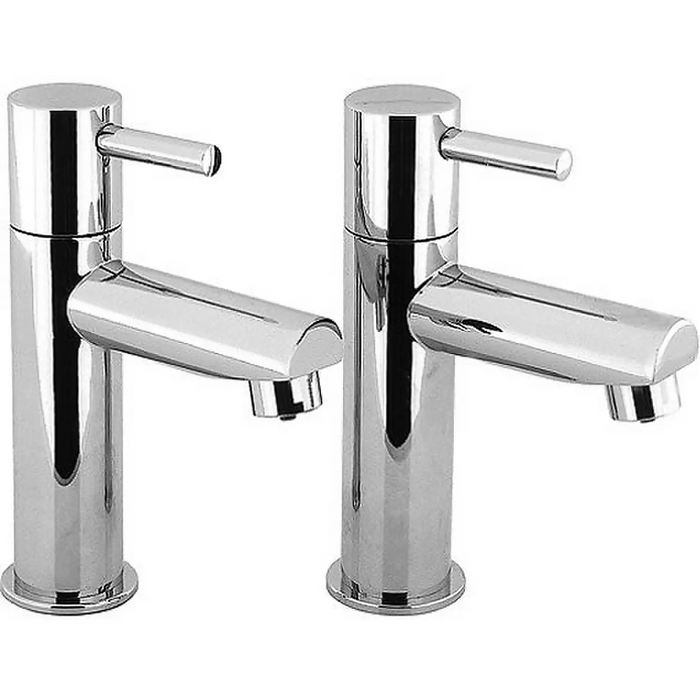 Metro Basin Pillar Taps Chrome