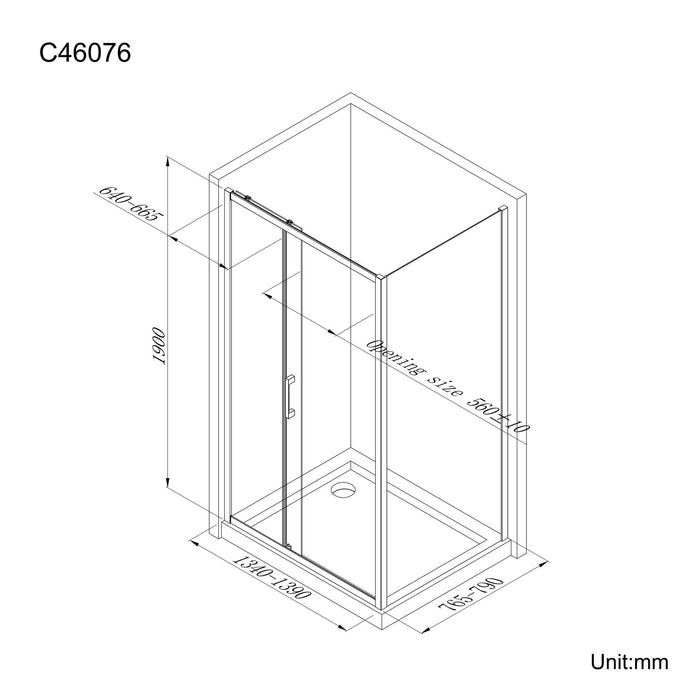 Optim Noir 8mm Matt Black Sliding Shower Enclosure - 1400 x 800mm