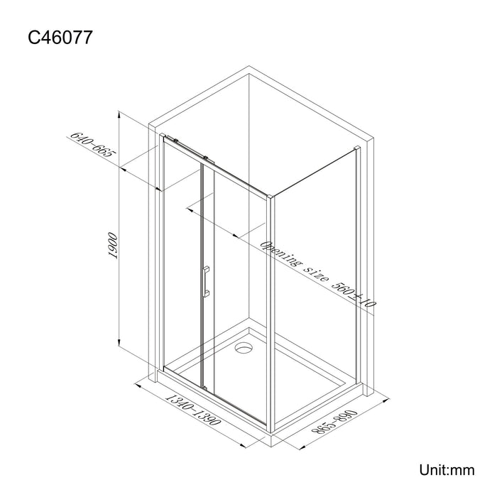 Optim Noir 8mm Matt Black Sliding Shower Enclosure - 1400 x 900mm