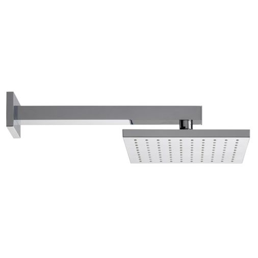 Fresh Square Fixed Shower Head (With Angled Wall Arm)