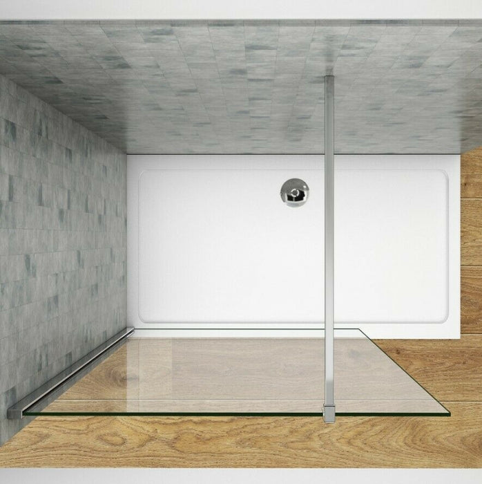 Elle 1200mm Walk-In Shower Panel Wetroom 8mm Easy Clean Nano Glass Shower Screen