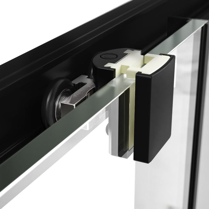Optim Noir 8mm Matt Black Sliding Shower Enclosure - 1100 x 800mm