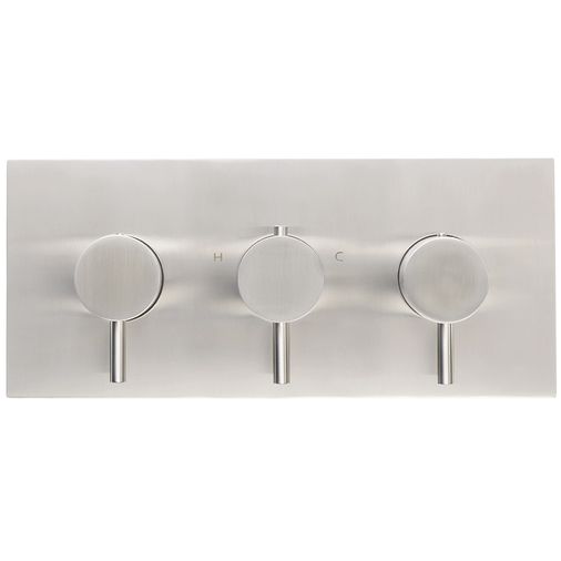 Forge Stainless Steel Concealed Thermostatic Triple Horizontal Shower Valve