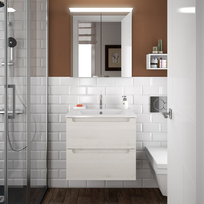 Monterrey Vanity Basin Unit 600 2 Metallic Drawers - Choose Colour