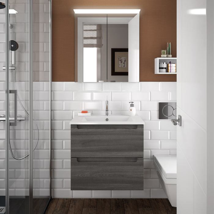 Monterrey Vanity Basin Unit 600 2 Metallic Drawers - Choose Colour