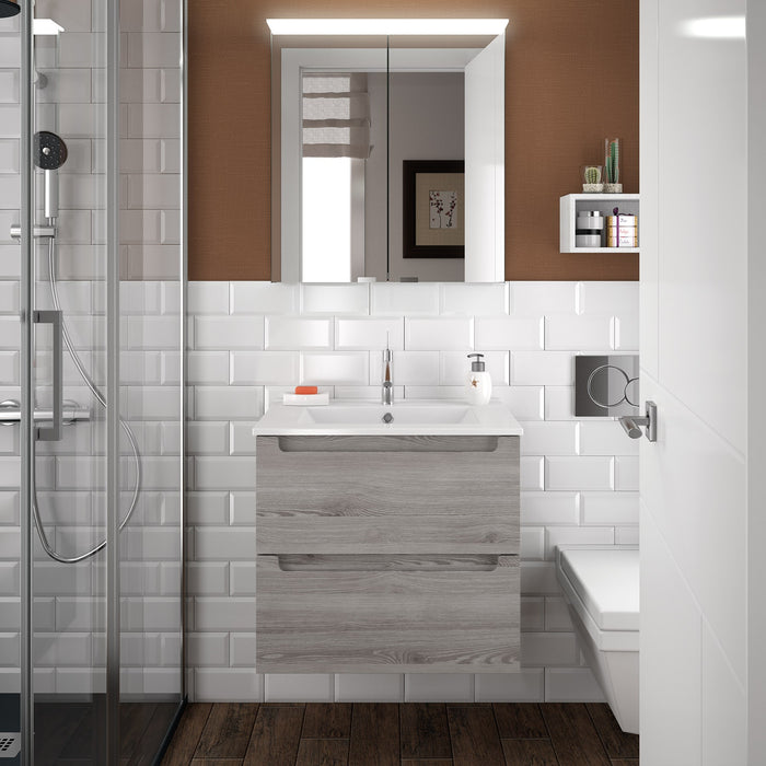 Monterrey Vanity Basin Unit 600 2 Metallic Drawers - Choose Colour