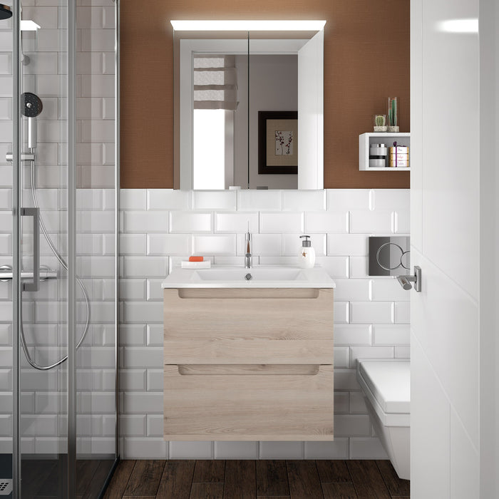 Monterrey Vanity Basin Unit 600 2 Metallic Drawers - Choose Colour