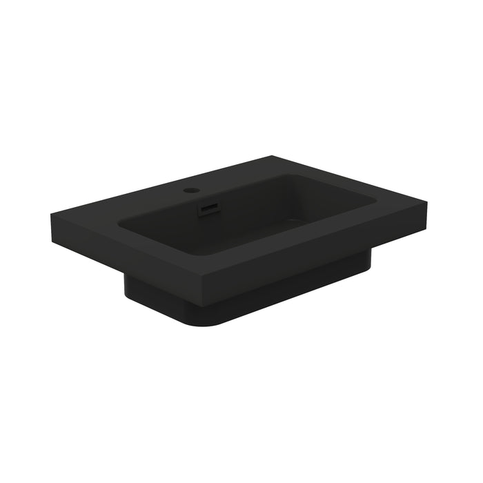 Monocolor Matt Black Resin Basin 600mm