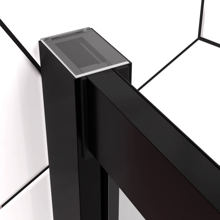 Optim Noir 8mm Matt Black Sliding Shower Enclosure - 1100 x 800mm