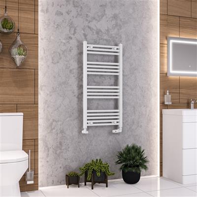 Wendover Gloss White Straight Ladder Towel Rail 1000 x 600mm