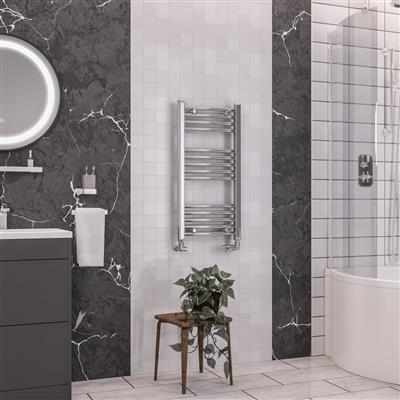 Wendover Chrome Curved Multi Towel Rail 800 x 500mm