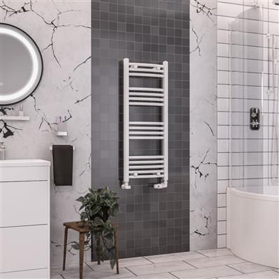 Wendover Gloss White Curved Ladder Towel Rail 1000 x 400mm