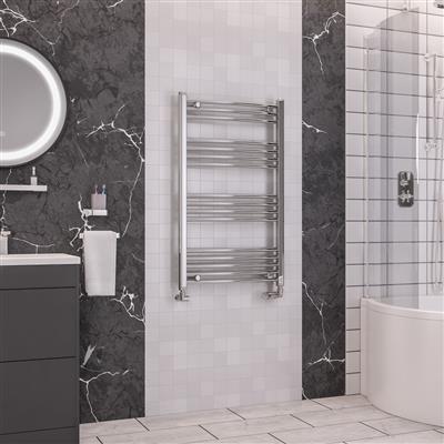 Wendover Chrome Curved Multi Towel Rail 1000 x 600mm