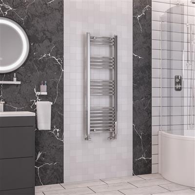 Wendover Chrome Curved Multi Towel Rail 1200 x 400mm