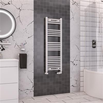 Wendover Gloss White Curved Ladder Towel Rail 1200 x 500mm