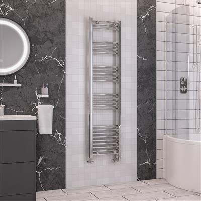 Wendover Chrome Curved Multi Towel Rail 1600 x 400mm