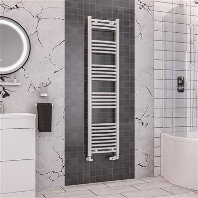 Wendover Gloss White Curved Ladder Towel Rail 1600 x 500mm