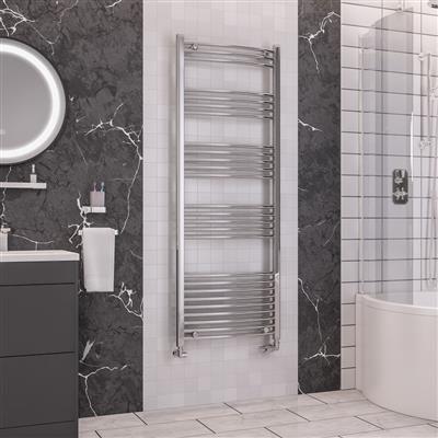 Wendover Chrome Curved Multi Towel Rail 1600 x 600mm