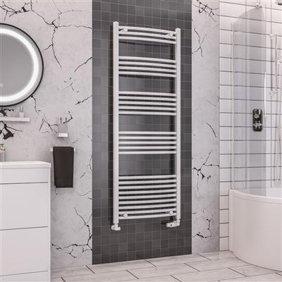 Wendover Gloss White Curved Ladder Towel Rail 1600 x 600mm