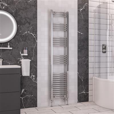 Wendover Chrome Curved Multi Towel Rail 1800 x 400mm