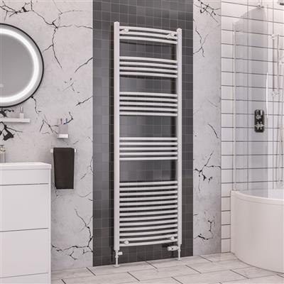 Wendover Gloss White Curved Ladder Towel Rail 1800 x 600mm