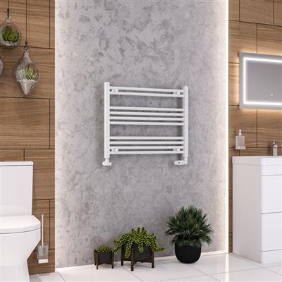 Wendover Gloss White Straight Ladder Towel Rail 600 x 750mm