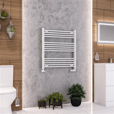 Wendover Gloss White Straight Ladder Towel Rail 800 x 750mm