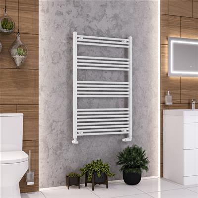 Wendover Gloss White Straight Ladder Towel Rail 1200 x 750mm