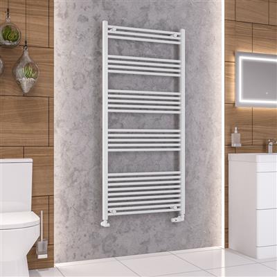 Wendover Gloss White Straight Ladder Towel Rail 1600 x 750mm