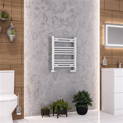 Wendover Gloss White Straight Ladder Towel Rail 600 x 600mm
