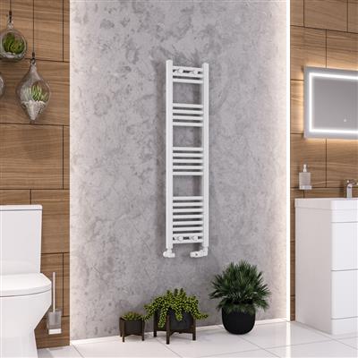 Wendover Gloss White Straight Ladder Towel Rail 1200 x 300mm