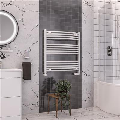 Wendover Gloss White Curved Ladder Towel Rail 800 x 750mm