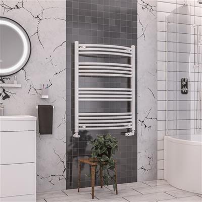 Wendover Gloss White Curved Ladder Towel Rail 1000 x 750mm