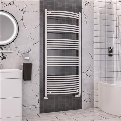 Wendover Gloss White Curved Ladder Towel Rail 1600 x 750mm