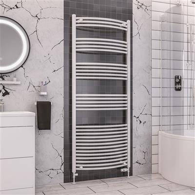 Wendover Gloss White Curved Ladder Towel Rail 1800 x 750mm