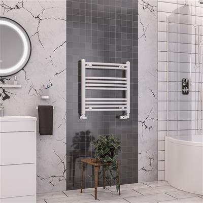 Wendover Gloss White Curved Ladder Towel Rail 600 x 600mm
