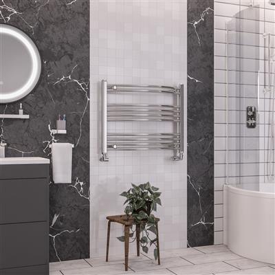 Wendover Chrome Curved Multi Towel Rail 600 x 750mm