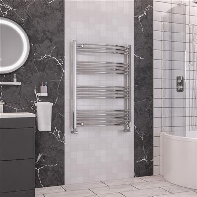 Wendover Chrome Curved Multi Towel Rail 1000 x 750mm
