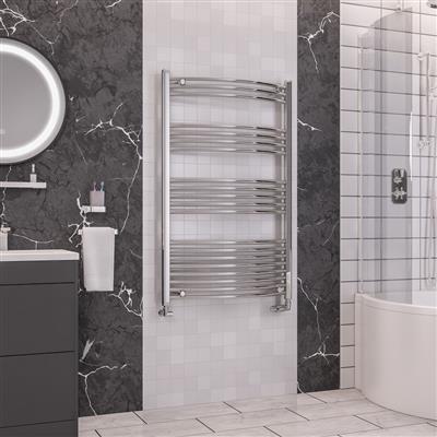 Wendover Chrome Curved Multi Towel Rail 1200 x 750mm