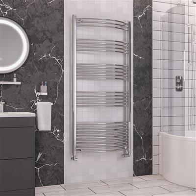 Wendover Chrome Curved Multi Towel Rail 1600 x 750mm