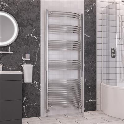 Wendover Chrome Curved Multi Towel Rail 1800 x 750mm