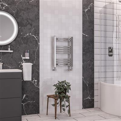 Wendover Chrome Curved Multi Towel Rail 600 x 400mm