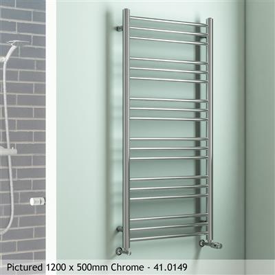 Biava Chrome Round Towel Radiator 1200 x 600mm