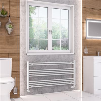 Wendover Gloss White Straight Ladder Towel Rail 600 x 1000mm