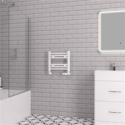 Biava Gloss White Curved Multi-Towel Rail 360 x 400mm