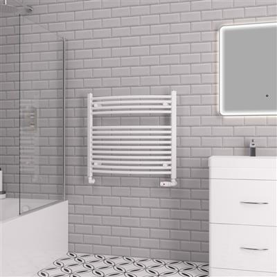 Biava Gloss White Curved Multi-Towel Rail 688 x 750mm