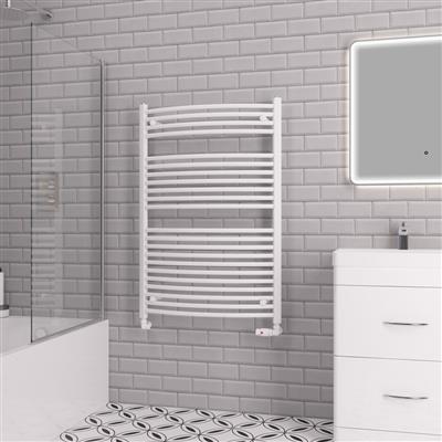 Biava Gloss White Curved Multi-Towel Rail 1118 x 600mm