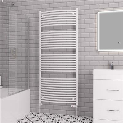 Biava Gloss White Curved Multi-Towel Rail 1720 x 450mm